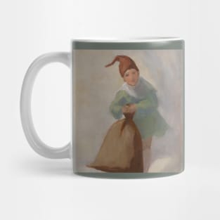 Christmas cute elf with a bag of presents Mug